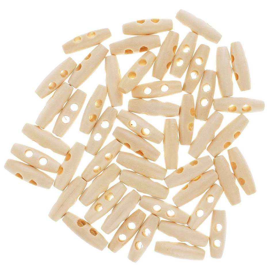 50 Pieces Small 30mm Wooden Buttons for Knitting Clothes - Image 1 of 1