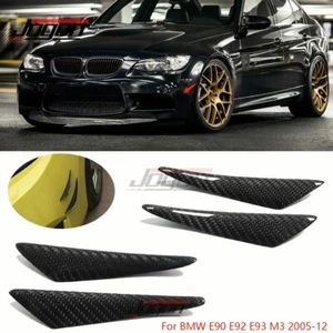 Carbon Front Bumper Lip Splitter Canard Fin Cover For BMW E90 E92 E93 M3 05-2012 - Picture 1 of 10