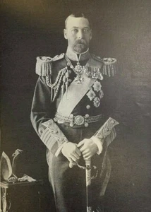 1910 Vintage Magazine Illustration King George V of England - Picture 1 of 2