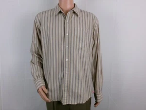 Duck Head Jeans Co Long Sleeve Button Up Shirt SIZE: XL TAN/BLUE/WHITE - Picture 1 of 2