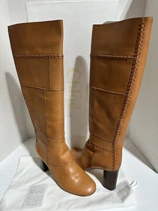 $1395 NUEVAS BOTAS HASTA LA RODILLA CHLOE EU 37.5 Se adapta a US 6, 6.5 de cuero retazos NUEVAS ESTRECHAS - Imagen 1 de 15