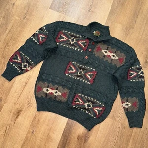 Boston Traders Sweater Wool Southwestern Pullover Ski Vintage 90s Mens Large - Picture 1 of 16