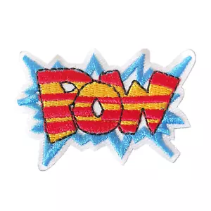 Pow Iron on Patch Embroidered Patches Badge Badges 6 cm x 4 cm Logo P678 - Foto 1 di 3