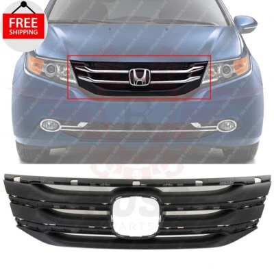 New Front Grille Grill Textured Gray Fits 2011 2012 2013 Honda Odyssey HO1202107 Foto 1 de 4