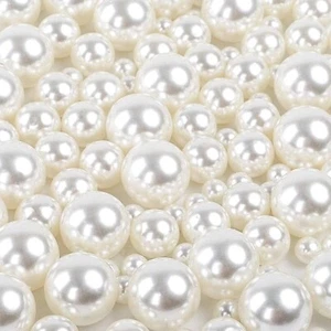 Quefe 150pcs Pearls for Crafts No Holes, Vase Filler Artificial Plastic Pearl... - Picture 1 of 7