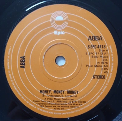 ABBA - MONEY MONEY MONEY / CRAZY WORLD                  ORIGINAL UK 7'' single   - Image 1 of 4