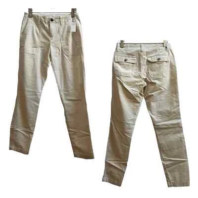 Новый с Ярлыками Gap 2016 органический белый узкие лодыжки бархата брюки размер 2R - Изображение 1 из 4