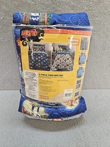 Naruto Anime Twin Bed Comforter And Sheet With Sham 5-Pieces Bedding Set New - Picture 1 of 11