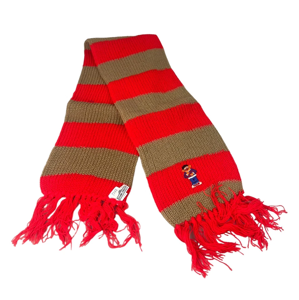 Bufanda vintage de 35”x6,5” tejida calle sésamo roja y marrón Ernie Kid’s para niños Foto 1 de 3