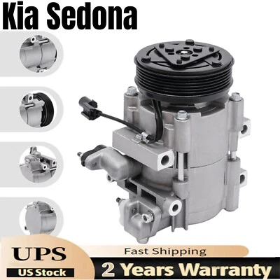 Nuevo compresor de aire acondicionado y embrague para Kia Sedona 3,5 L 2002 2003 2004 2005 CO 10973C Foto 1 de 4