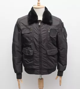 Men's AERONAUTICA MILITARE Aviator Bomber Jacket Size 48 S/M Gray - Picture 1 of 12