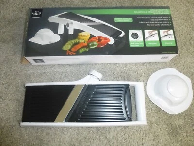 Sharper Image Stainless Steel Adjustable Mandoline Slicer White 15" Long 12SN376 - Image 1 of 4
