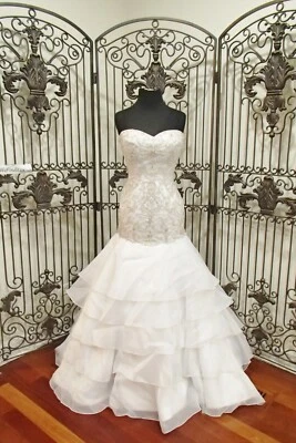 VESTIDO DE NOVIA D345 ETIQUETA PRIVADA POR G TALLA 10 CUENTAS AJUSTE N ACAMPANADO Foto 1 de 4