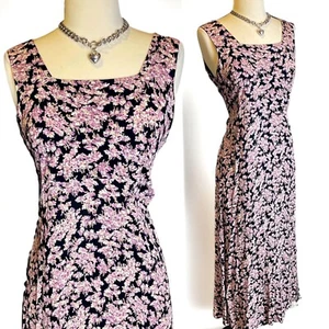 90s Rabbit Ditzy Floral Maxi VTG Fairycore Grunge Whimsigoth Festival Boho Y2K M - Picture 1 of 17