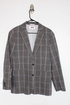 GRAY PLAID JOSEPH ABBOUD LINEN / COTTON BLEND SPORT COAT sz MEDIUM jacket 40R - Image 1 of 4