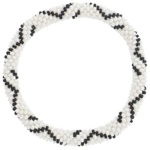 Pulsera Aid Through Trade Roll-On® cuentas de vidrio "cebra" ~Hecha en Nepal~ - Imagen 1 de 2