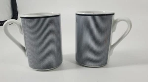 Dansk Bistro Mug Cobalt Stripe Mid Century Modern Niels Refsgaard Long Cups 2 - Picture 1 of 12