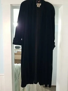 JS COLLECTION Velvet Coat Womens Medium Black Goth Evening Witchy Opera Jacket - Picture 1 of 8