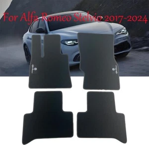 Alfombrillas de terciopelo impermeables negras para Alfa Romeo Stelvio 2017-2024 - Imagen 1 de 7