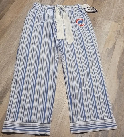 Chicago Cubs Blue Striped Bottom Drawers Pajama Sleep Lounge PJ Pants S NWT Cover