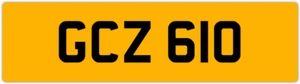 GCZ 610 G 3x3 DATELESS PRIVATE NUMBER PLATE GAZ GAV GEO GUS GUY GRACE GEM GED GS - Picture 1 of 1