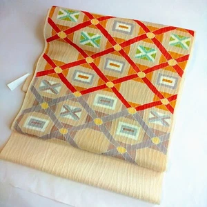 Japanischer Kimono Gürtel Chirimen Nagoya Obi Stoff  - Bild 1 von 10