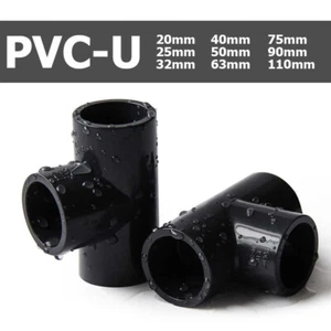 PVC-U Plumbing Klebe Fittings T-Stück Verbinder Adapter Muffe ID 20mm - 110mm  - Picture 1 of 7