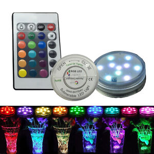 4pcs RGB Lamp Submersible LED Light Remote Control for Wedding Party Waterproof