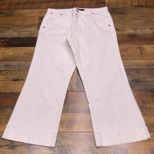 Calvin Klein Crop Jeans Womens 12 White Stretch New - Picture 1 of 12