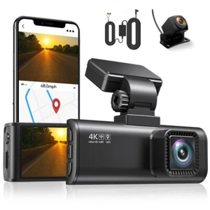 REDTIGER Dual Dash Camera 4K Dash Cam Wifi Free Hardwire Kit Front and Rear - Picture 1 of 8