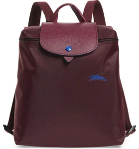 NWT LONGCHAMP Le Pliage Club Nylon Travel Backpack PLUM Purple AUTHENTIC - Picture 1 of 12