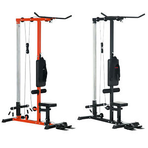 Lat Pull Down Machine Cable Station with Flip-Up Footplate