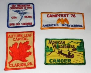 Camping Hiking U.S Vintage Original Cloth EMBROIDERED PATCH MIXED SIZES LOT OF 4 - Picture 1 of 2