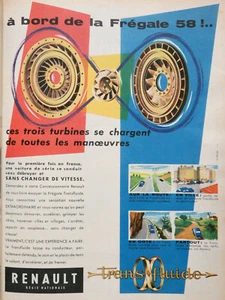 PUBLICITÉ DE PRESSE 1957 RENAULT A BORD DE LA FRÉGATE 58 TRANS-FLUIDE - Imagen 1 de 1