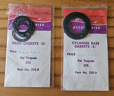 K&B Original Cylinder Base & Head Gaskets (6) Part 29S-8 9 For Torpedo 29S ATRC2 - Image 1 of 4