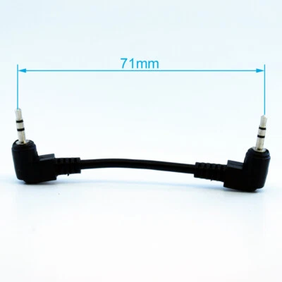 100pcs 8cm 2.5mm Stereo Male To 2.5mm Male Right Angle Aux Audio Adapter Cable - Image 1 of 4