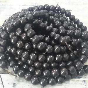 Natural  Ebony Wood Bead 10mm Round Approx 38 per Strand. Free postage. Oz Selle - Picture 1 of 3