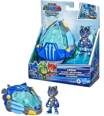PJ Masks Underwater Heroes Catboy Figura de Acción y Sub Rover Vehículo Juego Set Foto 1 de 4
