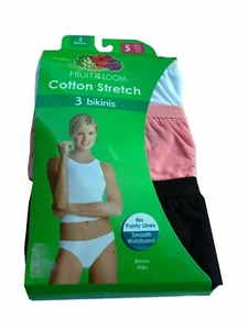 Fruit of the Loom® Women's Cotton Stretch Bikinis 3-Pack "No Panty Lines" NEW!! - Picture 1 of 13