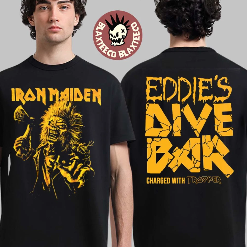 Camisa unisex Iron Maiden Tour 2025 - Eddie’s Dive Bar cargada con gráfico de soldado Foto 1 de 1