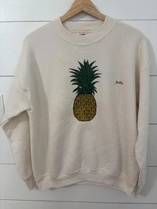 Fruit of the Loom Sweatshirt Herren Large weiß Rundhals Ananas Grafik John - Bild 1 von 7