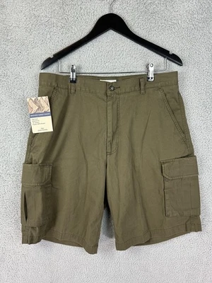 Pantalones Cortos Dockers Para Hombres 34 Verde Oliva Carga Lavada Planos Relajados Bolsillo MP3 10 pulgadas Nuevos Foto 1 de 4