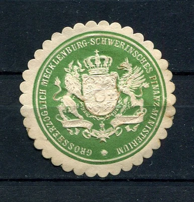 Germany : Old Mecklenburg official seal stamp - used - Image 1 of 2