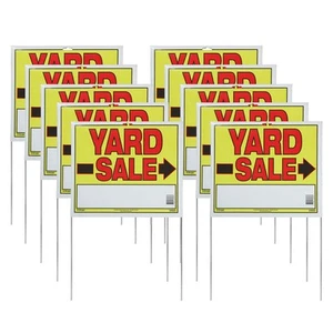 3908 Double Sided Yard Sale Sign Fully Assembled with Metal U-Stake 22 x 1 - Picture 1 of 6
