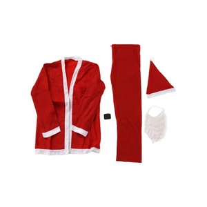  5 Teile/1 Set Weihnachtsmann Kostüm Weihnachtsmann Kleidung Outfit für Herren - Bild 1 von 12