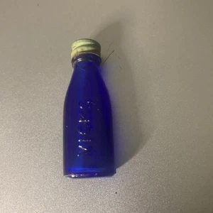 Antike Miniatur Vicks Tropfen Kobaltblau Flasche mit Verschluss 2" - Bild 1 von 4