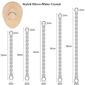 5Pcs Stainless Steel Nose Chain Double Nostril Piercing for Women Men Jewelry - Picture 1 of 82