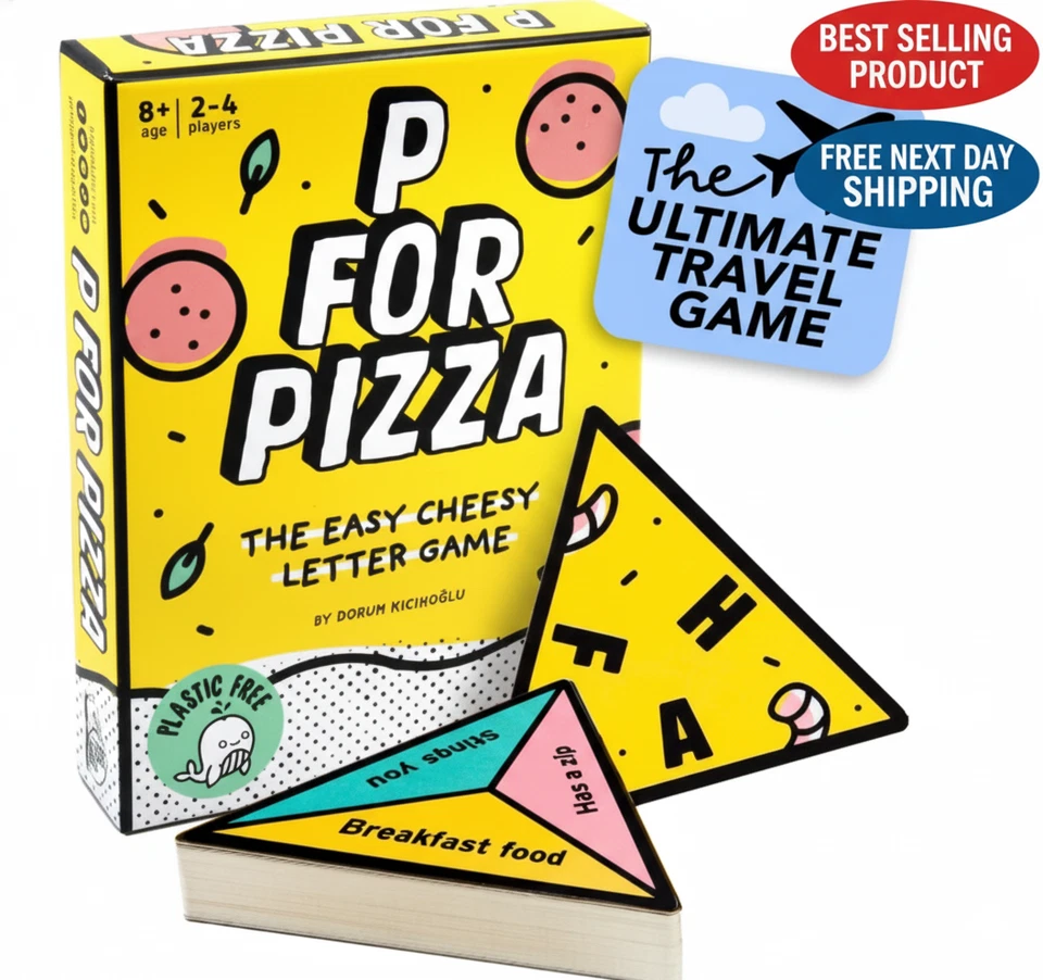 P for Pizza Word Card Game – Travel-Friendly Family Fun - Image 1 of 4
