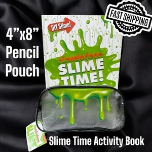 NEW Nickelodeon Slime Pencil Pouch 4”X8” Slime Time Activity Book FAST SHIPPING - Picture 1 of 4