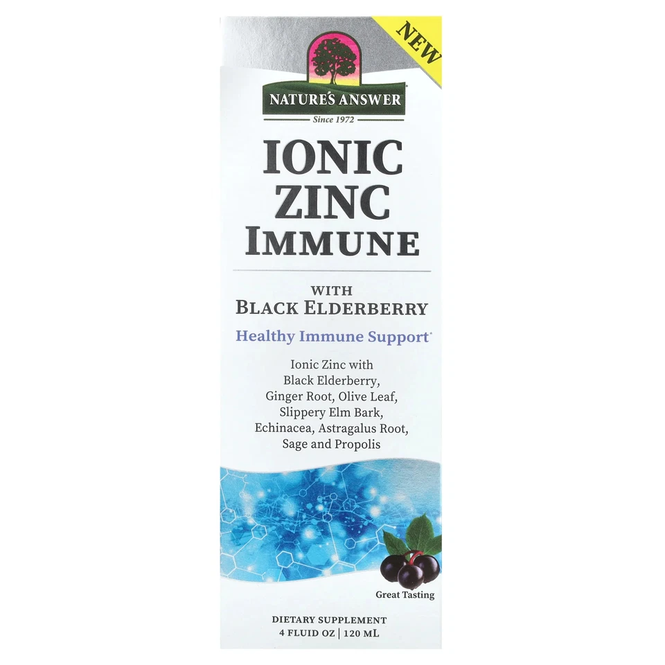 Ionic Zinc Immune con saúco negro, 4 fl oz (120 ml) Foto 1 de 3